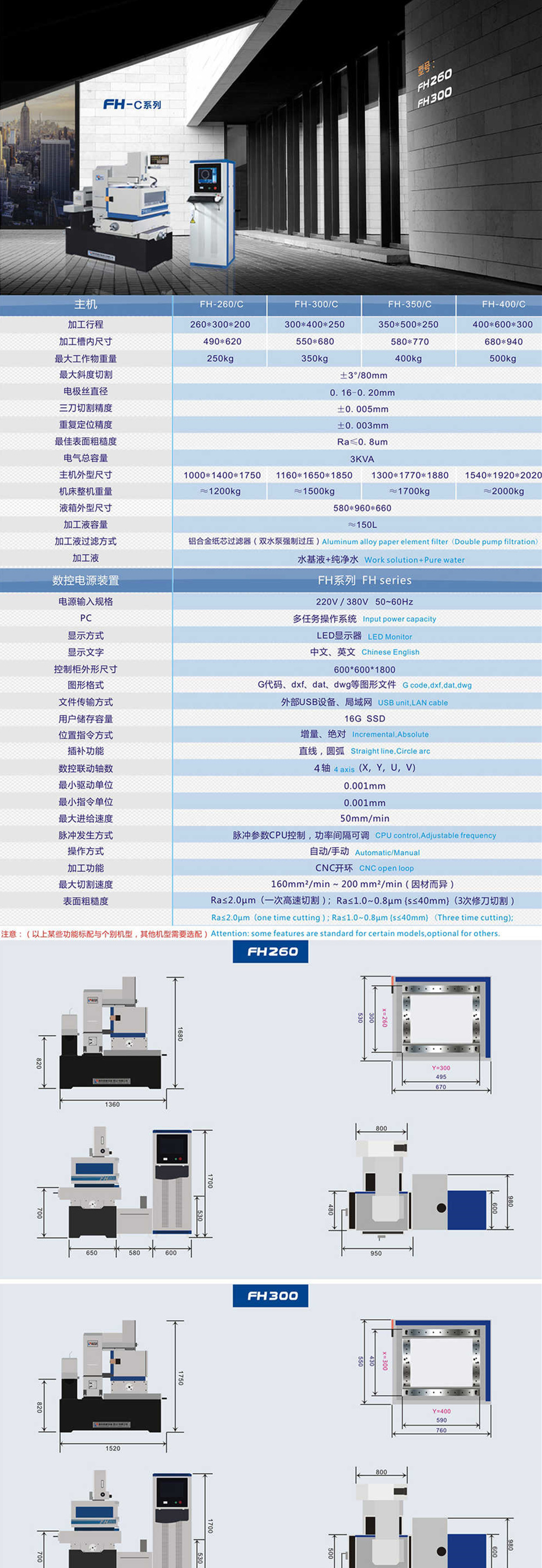 FH-C中走絲線切割機床